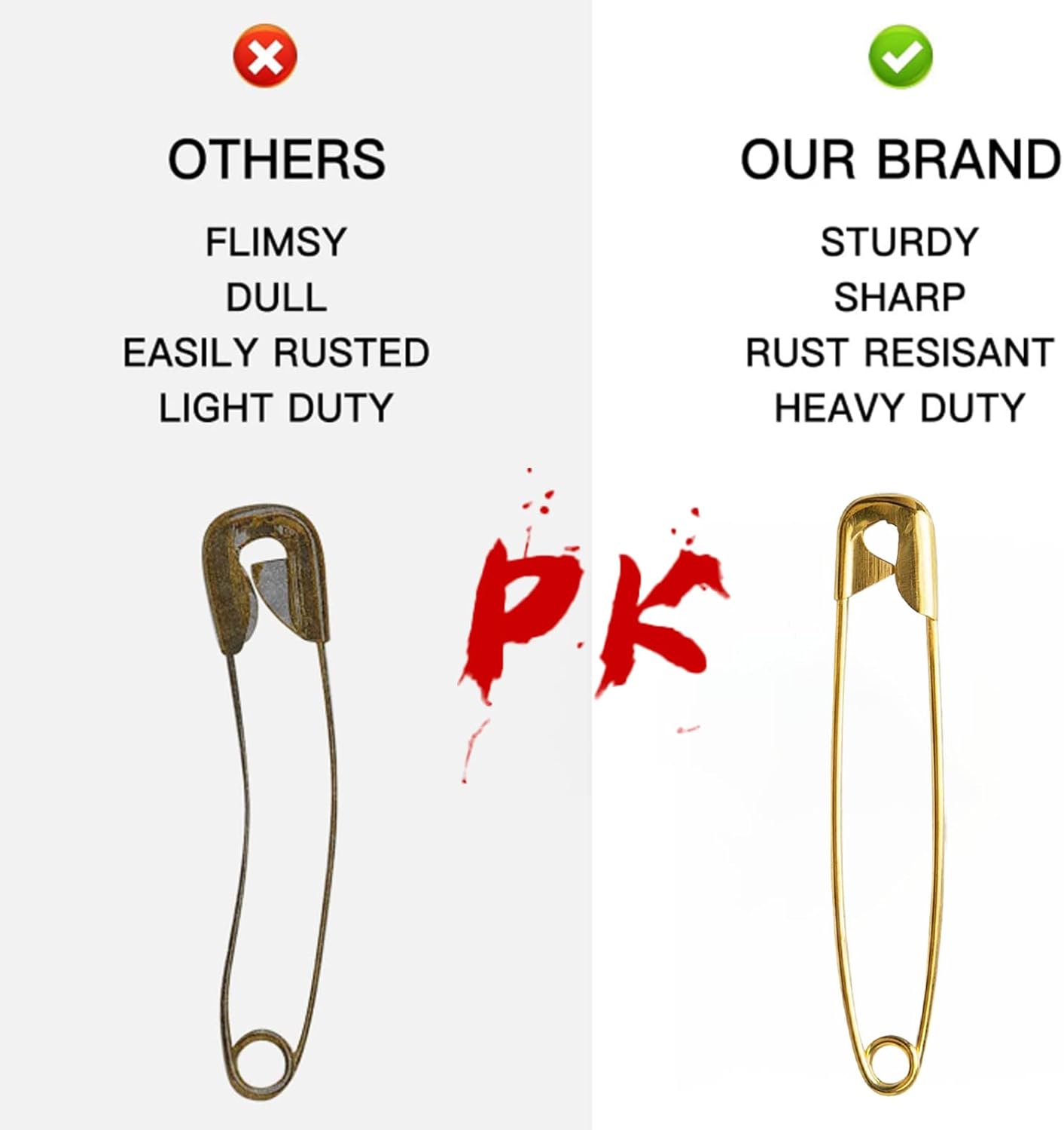 Safety Pins,Glod Safety Pins Assorted for Clothes,350 Pcs Assorted