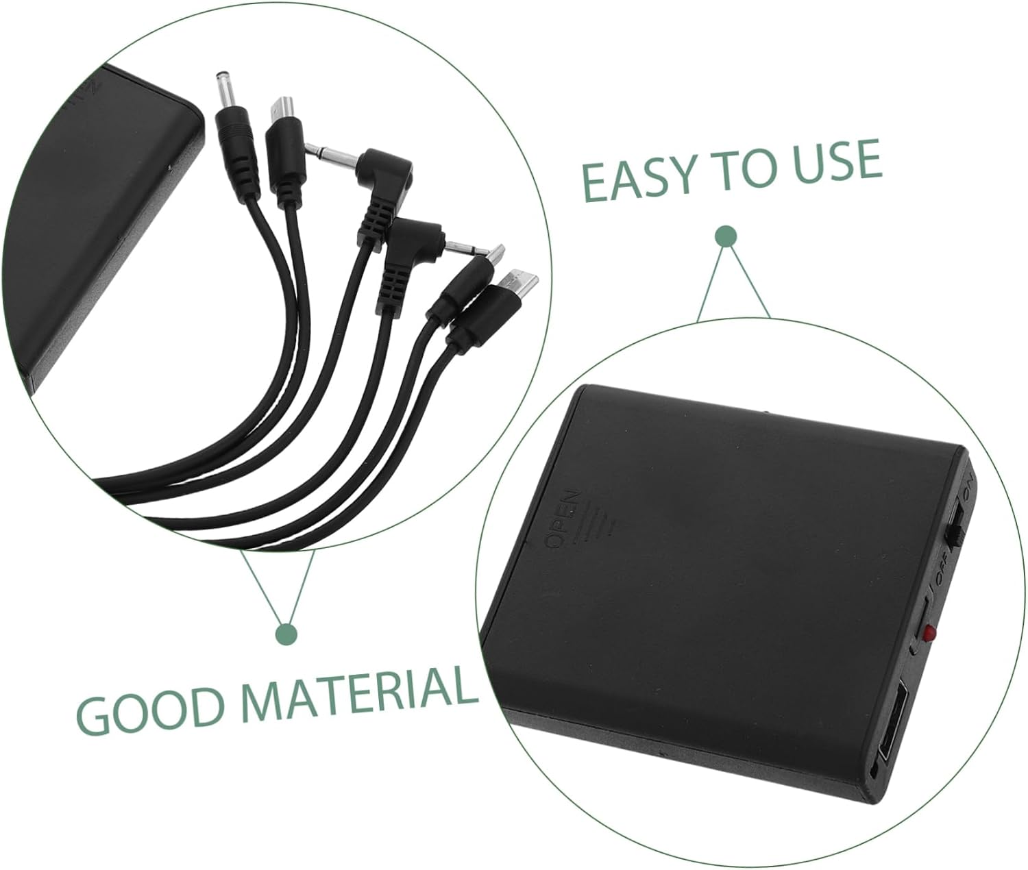 Hemobllo Emergency Battery Box for Electronic Locks Portable DC Power Supply Backup Battery Pack with Multi-Jack for Safe Box and Anti-Theft Door Locks