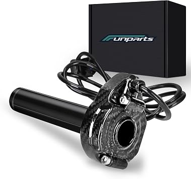 Funparts Carbon Fiber Twist Throttle Assembly Handle Kit + Throttle Cable for Surron Sur Ron LBX X260 X160 Electric Dirt Bike
