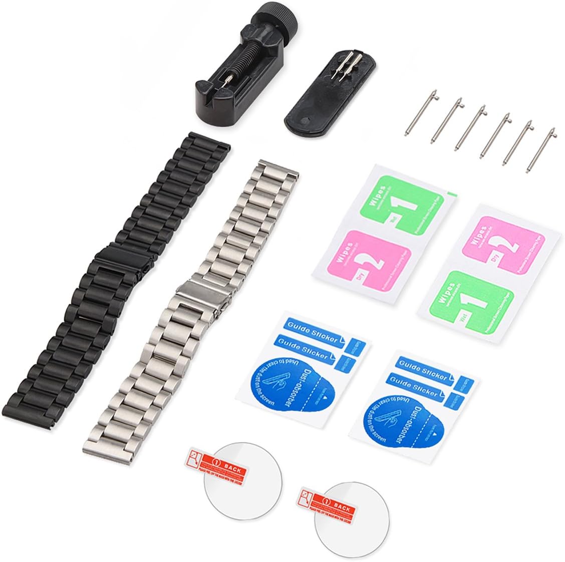 Best Deal Cheap 🛒 Valkit Compatible Gear S3 Frontier/Galaxy Watch 3 45mm Bands,22mm Stainless Steel Solid Wrist Band Metal Bracelet +Screen Protector for Gear S3 Frontier/Classic/Galaxy Watch 46mm, Sliver+Black Featured Product Valkit Compatible Gear S3 Frontier/Galaxy Watch 3 45mm Bands,22mm Stainless Steel Solid Wrist Band Metal Bracelet +Screen Protector for Gear S3 Frontier/Classic/Galaxy Watch 46mm, Sliver+Black