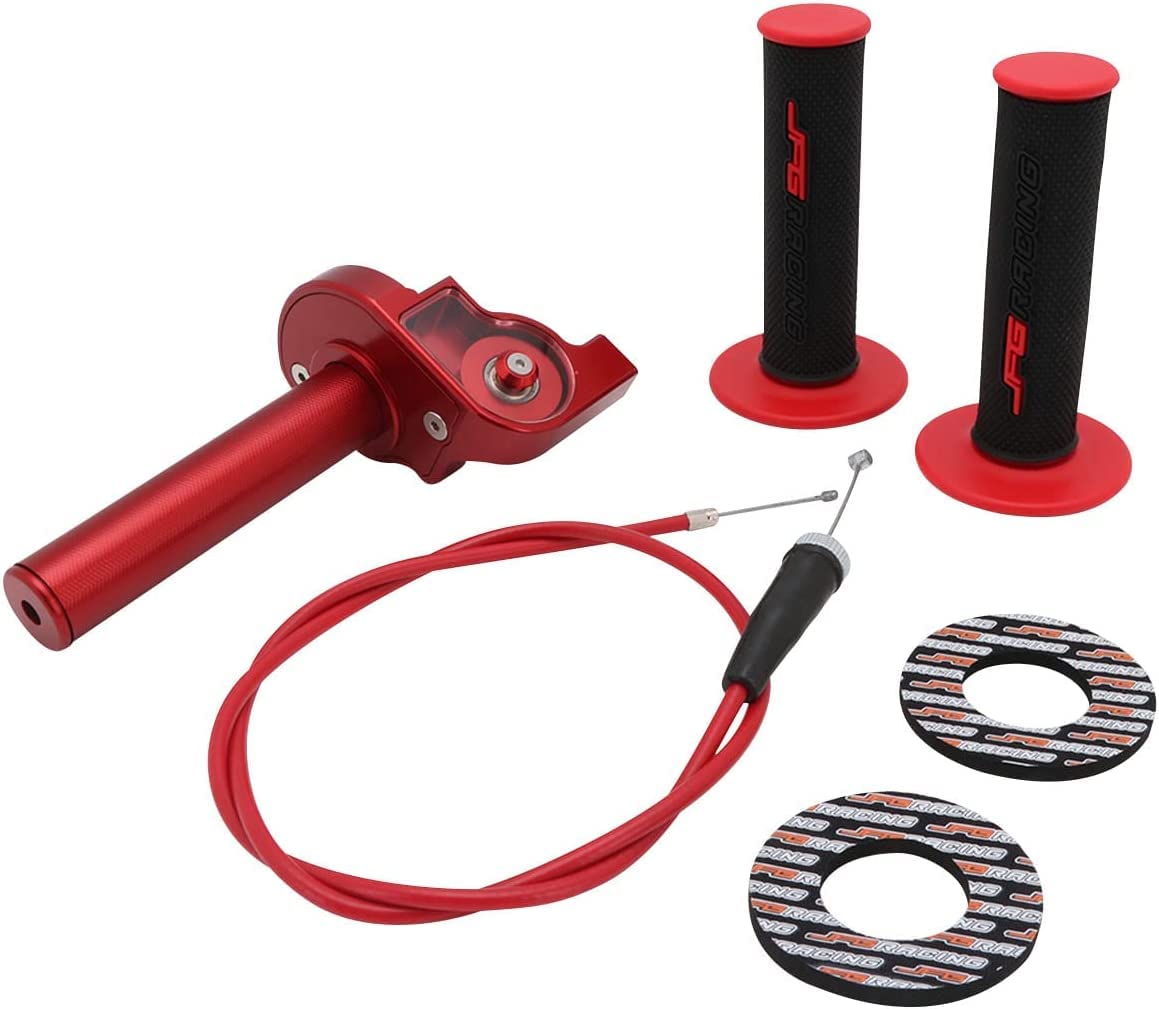 Acceleratore per moto da cross da 22 mm, con cavo dell'acceleratore CNC, universale, per CRF KLX TTR DRZ 50 110 125 150 200 250 Pit Bike ATV Mini Bike Rosso