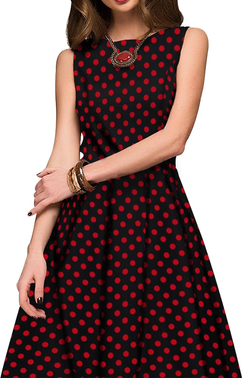 Simple Flavor Women's Vintage Dress Sleeveless O-Neck Party Cocktail Dress - Image 5