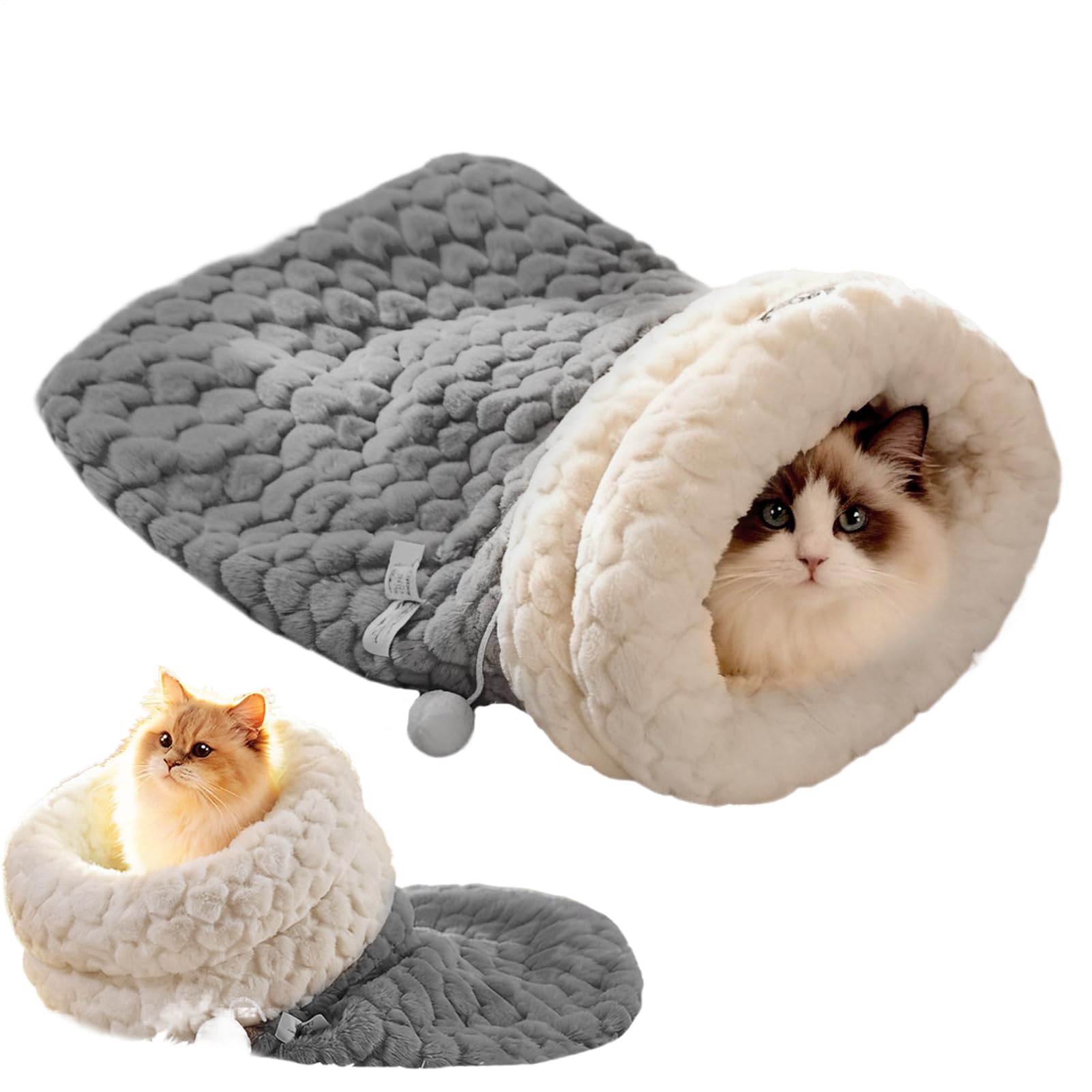 Sac de couchage pour chat contre le froid : lit hiver chaud peluche pour lapin