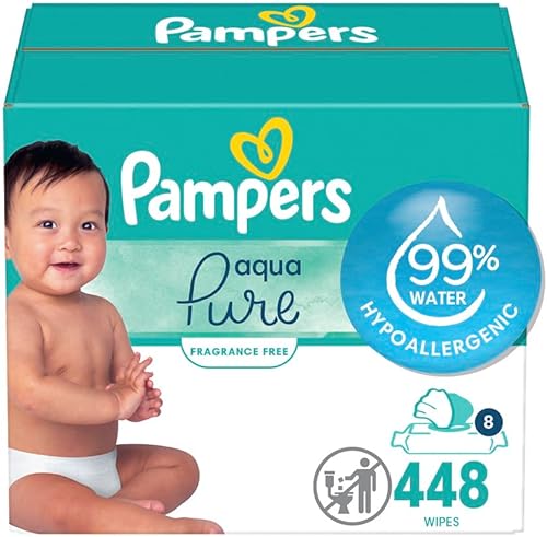 Pampers Sensitive Toallitas húmedas a base de agua para bebés hipoalergénicas y sin perfume 8 rellenos 1