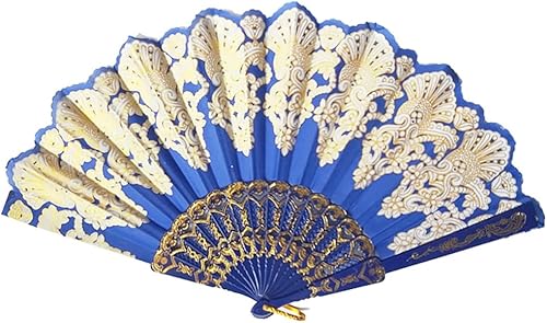 seemehappy Paquete de 2 ventiladores plegables de mano, abanicos de seda plegables de plástico, para bailar, boda, fiesta, decoración, regalo de seemehappy Paquete de 2 ventiladores plegables de mano, abanicos de seda plegables de plástico, para bailar, boda, fiesta, decoración, regalo de