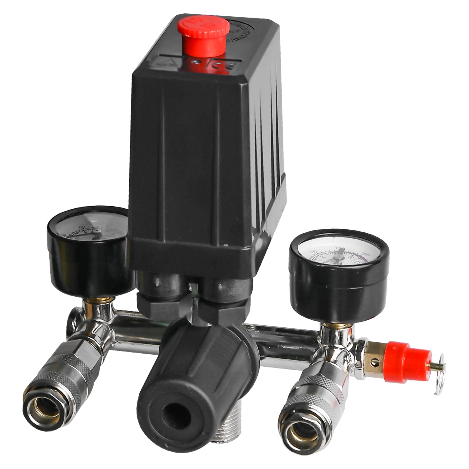 Regulador de presión: 220V Compresor de aire, interruptor de presión Compresor con 2 manómetros, regulador interruptor de compresor válvula de control, Compresor de aire aire comprimido Compresor