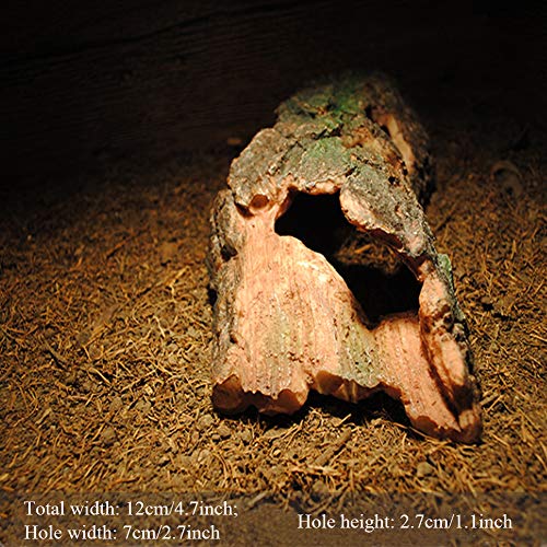 Reptile Habitat Decor Hideouts Critter Cavern Bark Bends Resin Ornament Hiding Place For Leopard Gecko Cichlids Spiders Lizards Snakes #TOP3