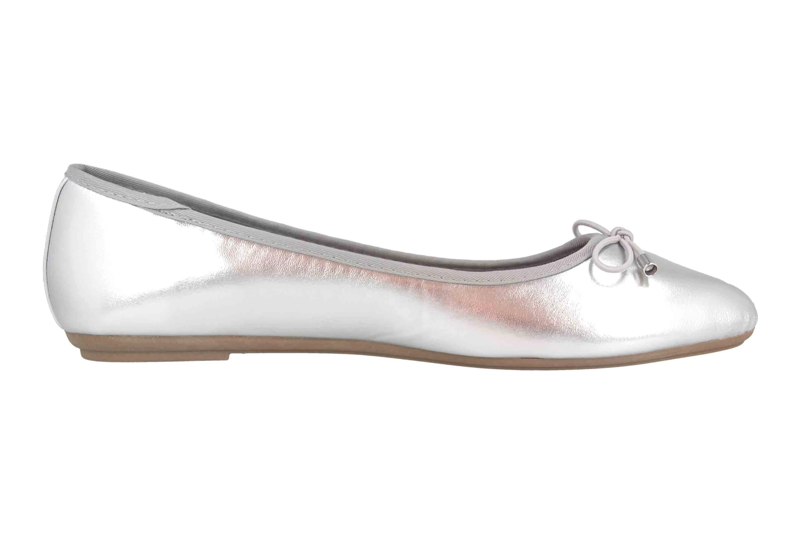 Donne Ballerine Claudia Finta Pelle Look Metallico con Fiocco (EU,)