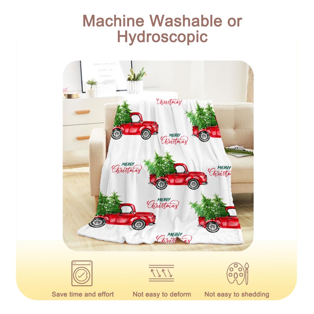 Weihnachts-Überwurfdecke Mit LKW-Motiv – Weiches Flanell, Kuschelig Für Sofa & Bett