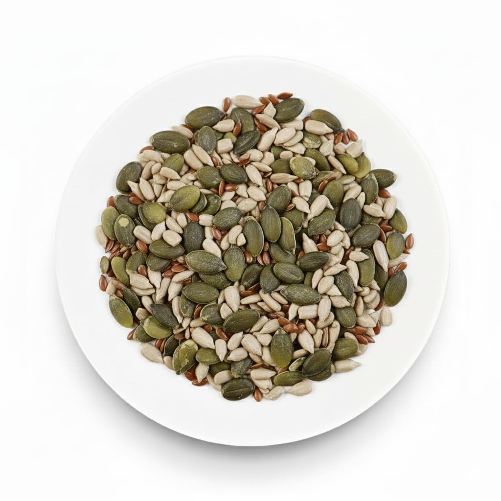 Oltresole, Mezcla De Semillas Omega Ecológicas 1 Kg (Calabaza, Girasol Y Lino), Mezcla De 3 Semillas Oleaginosas Crudas Enteras, Ricas En Proteínas, Fibra Y Omega 3
