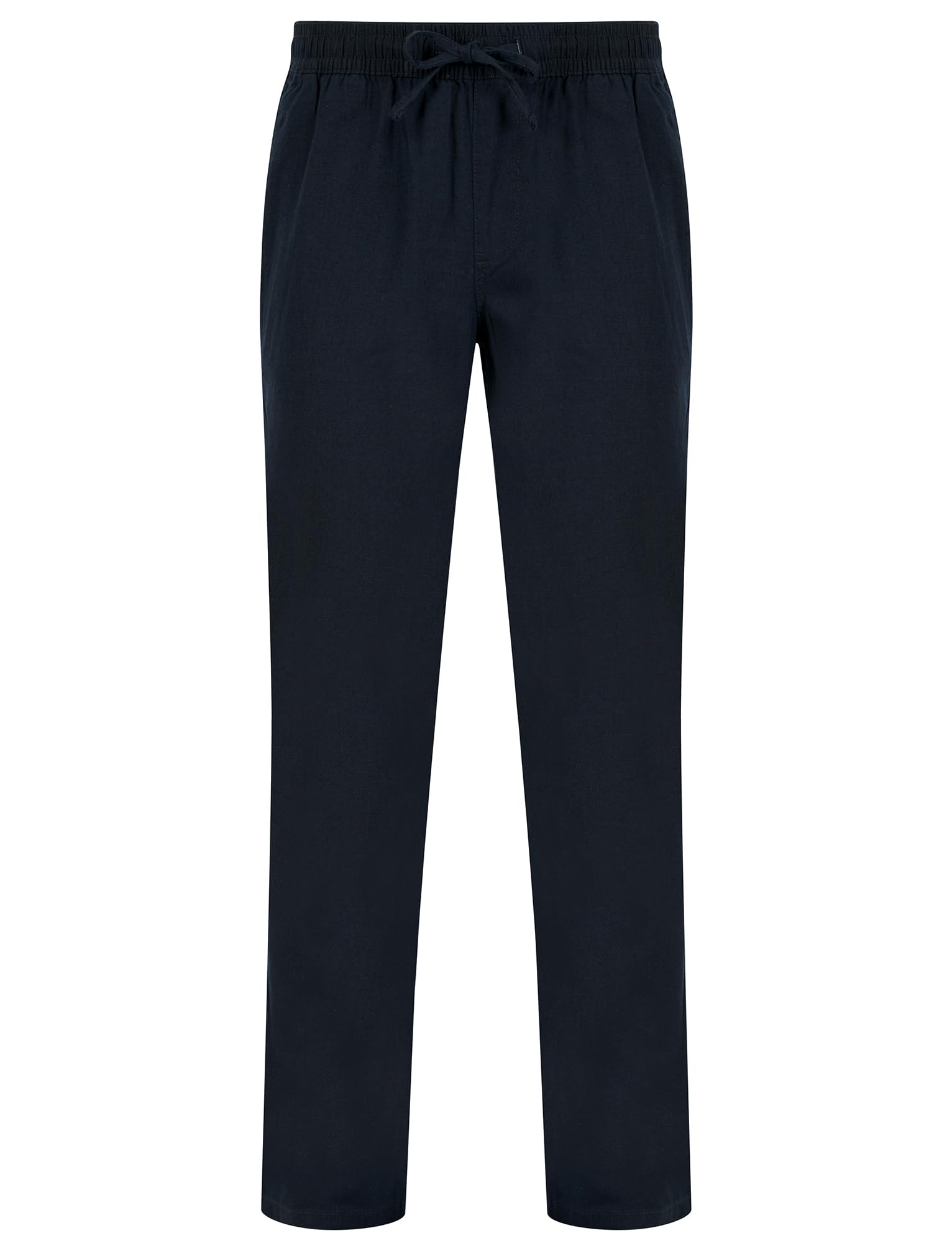 Tokyo Laundry Men's Sky Captain Navy Renn Cotton Linen Comfort Fit Elasticated Waist Trousers