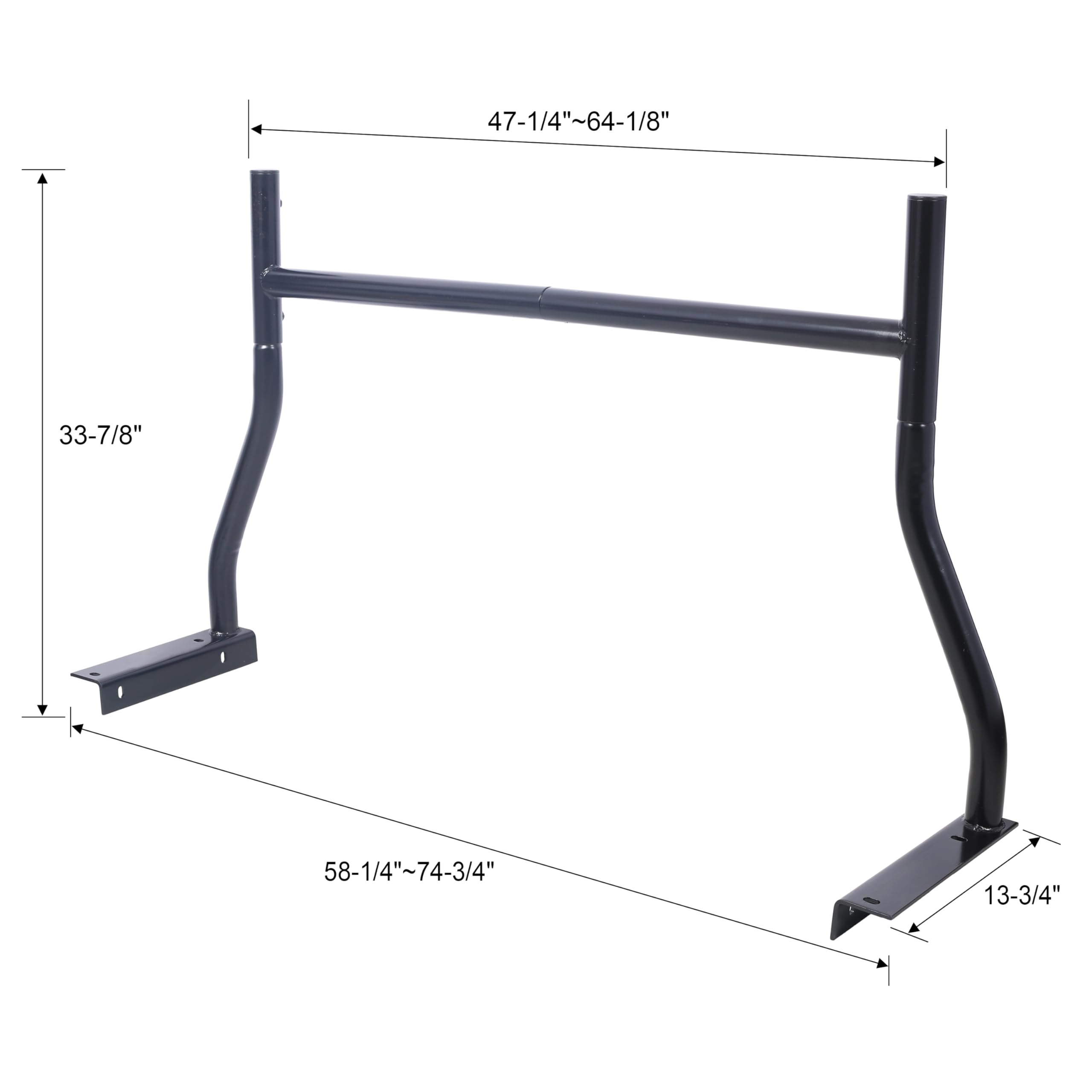 Benicabaly Haul Large Items with Adjustable Truck Ladder Rack, Heavy-Duty Steel, Fits 5-6 Feet Beds, 650 lbs Capacity, Black
