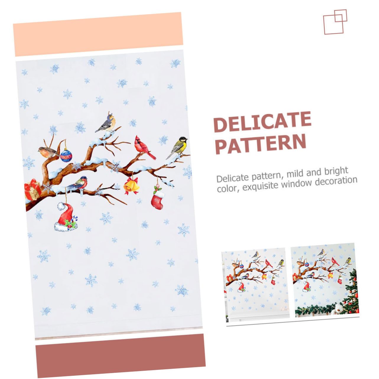 Cabilock 5 Fogli Vetrofanie natalizie etichette etichetta Accessori adesivi parete stickers per decora adornare la finestra del festival aggrappa adesivi con fiocchi di neve pvc