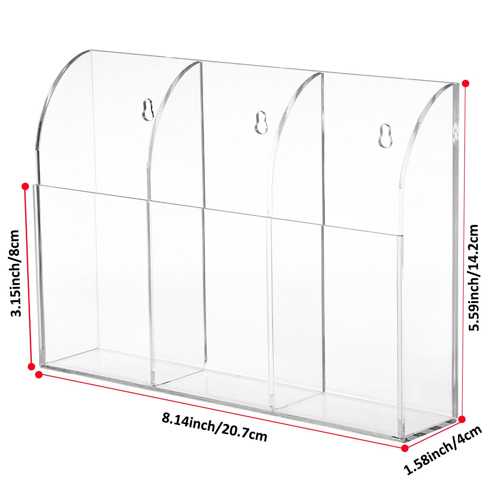 Discoball Acrylic Remote Control Wall Storage Box (2 Compartments - View #9
