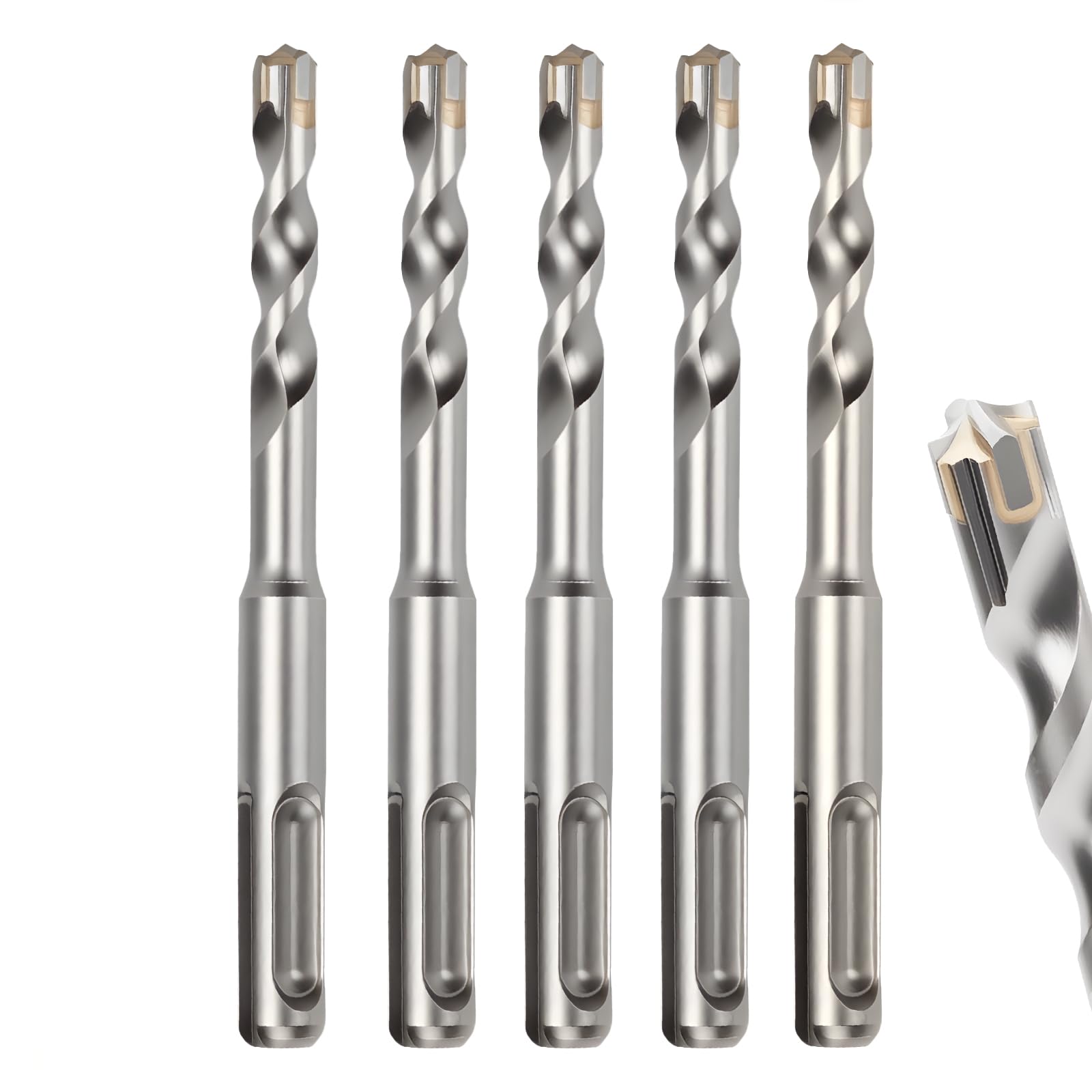 MOXPIFY 8mm Masonry Drill Bit 110mm Long, Hammer SDS Drill Bit for Reinforced Concrete, Brick Walls, SDS Plus Shank (8mm x 110mm x 5) โ image 1