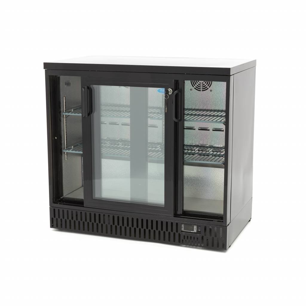 Maxima Kitchen Equipment Deluxe Bar Cooler/Display/Raffreddatore per bottiglia 2 Porte scorrevoli