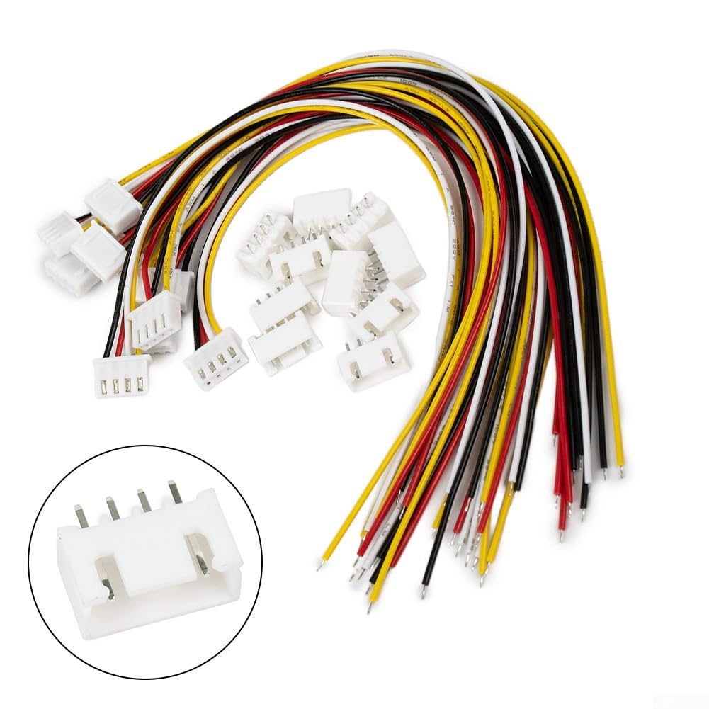 Set di 10 connettori XH 2,54 mm per JST Style 2 3 4 pin maschio femmina con fili per progetti di montaggio su PCB (4 pin)