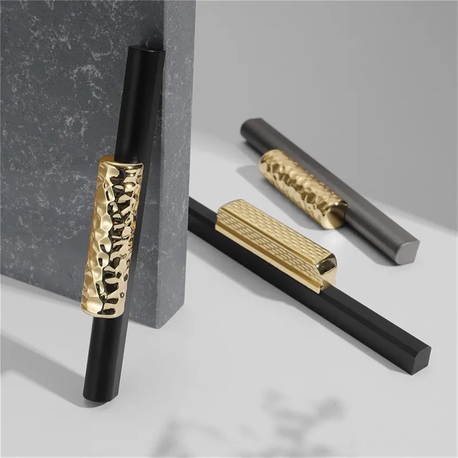 Black Gold Kitchen Cabinet Door Handles Aluminum Alloy Wardrobe Cupboard Pulls Drawer Knobs Furniture Handle Hardware 1Pcs (Color : 5206 Grey Gold 480mm)