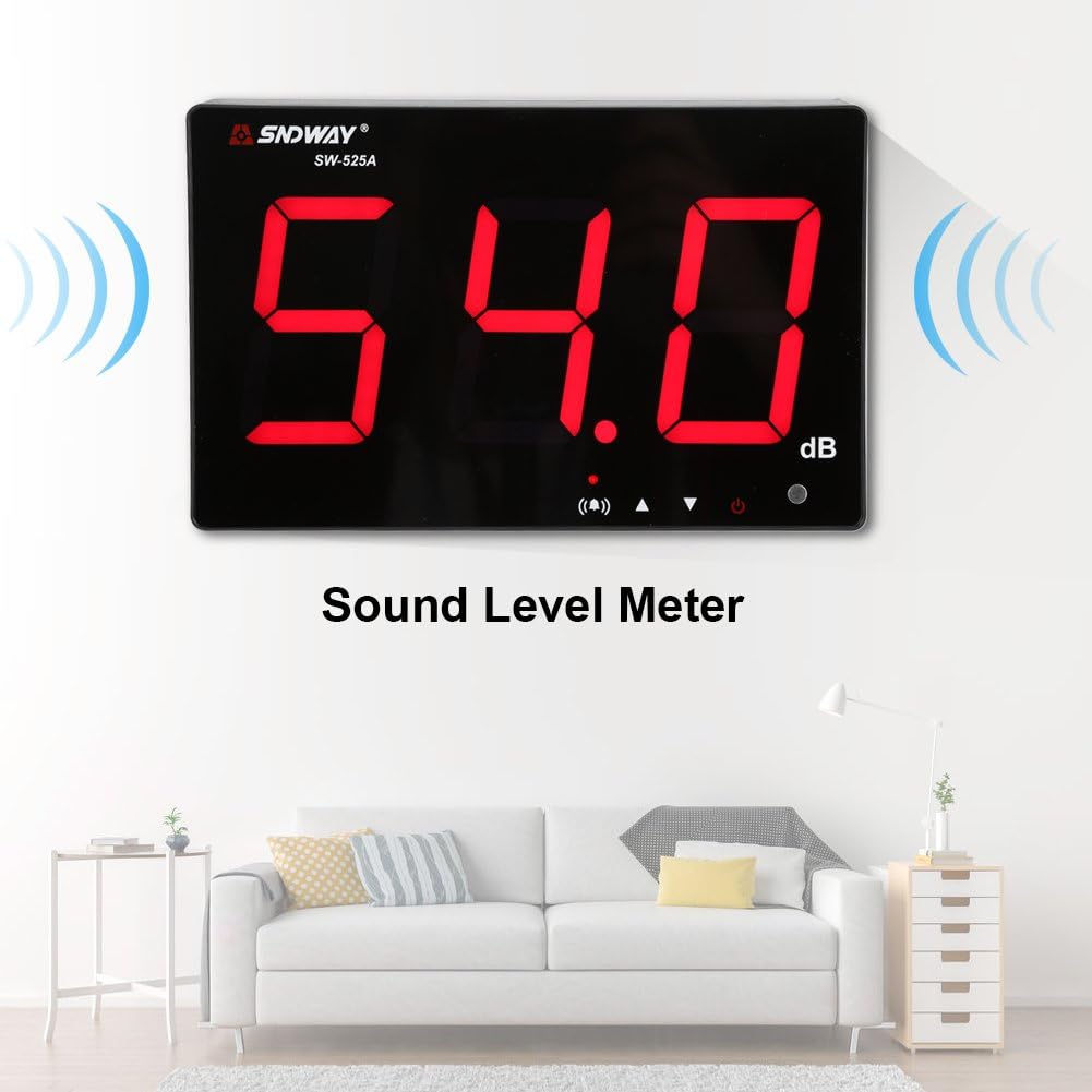 Nеw Prоduсt 9.6'' Sound Level Meter Tester, 30~130db Sound Level Meter Tester, Large Screen LCD Display Wall Hanging Type Decibel Noise Measuring with Alarm (Sound Level Meter with Data Logger) Exсluѕіvе Sресіаl 9.6'' Sound Level Meter Tester, 30~130db Sound Level Meter Tester, Large Screen LCD Display Wall Hanging Type Decibel Noise Measuring with Alarm (Sound Level Meter with Data Logger)