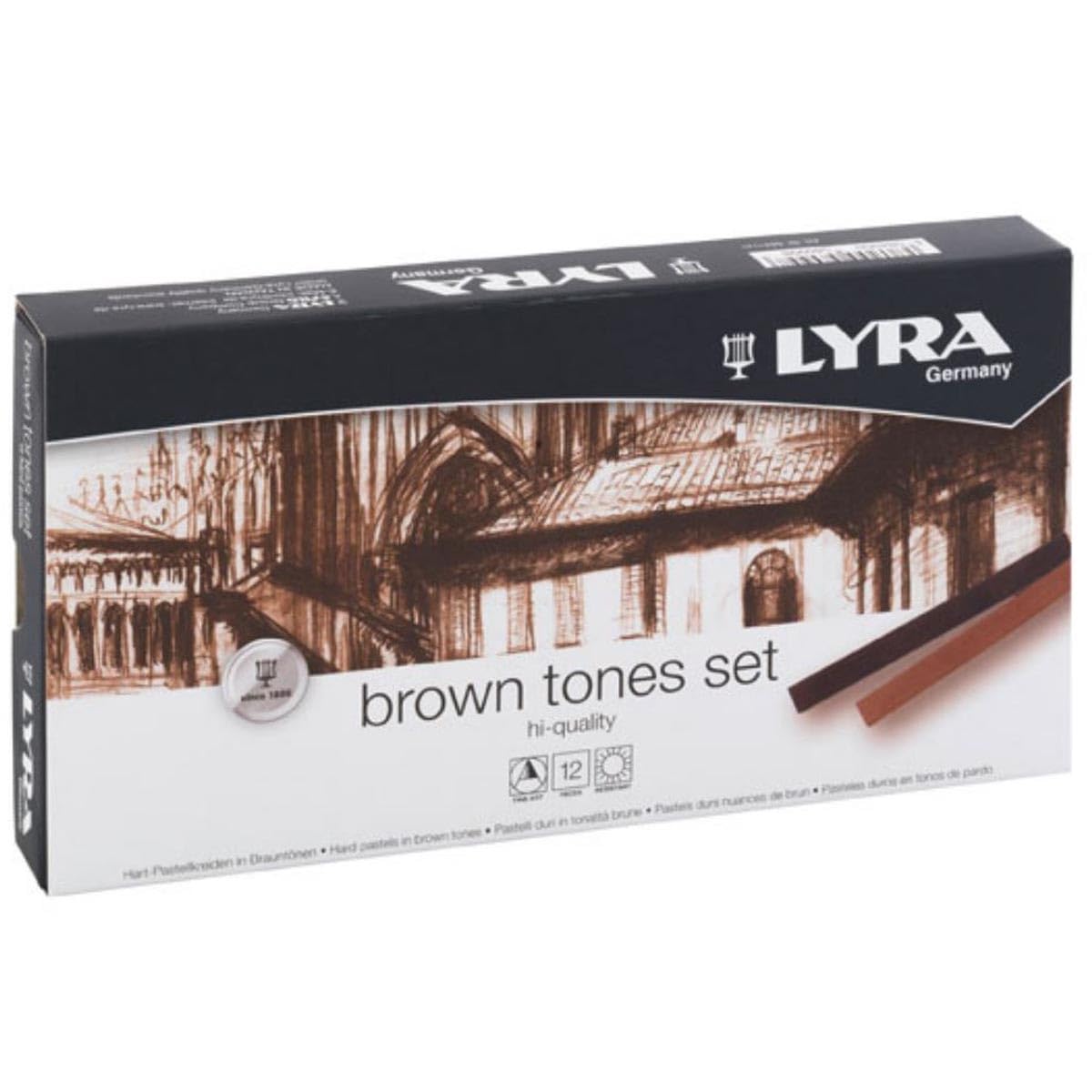 Barras De Pastel Duro Lyra 5641122 Gray Tones Set Con 12 Piezas - EL