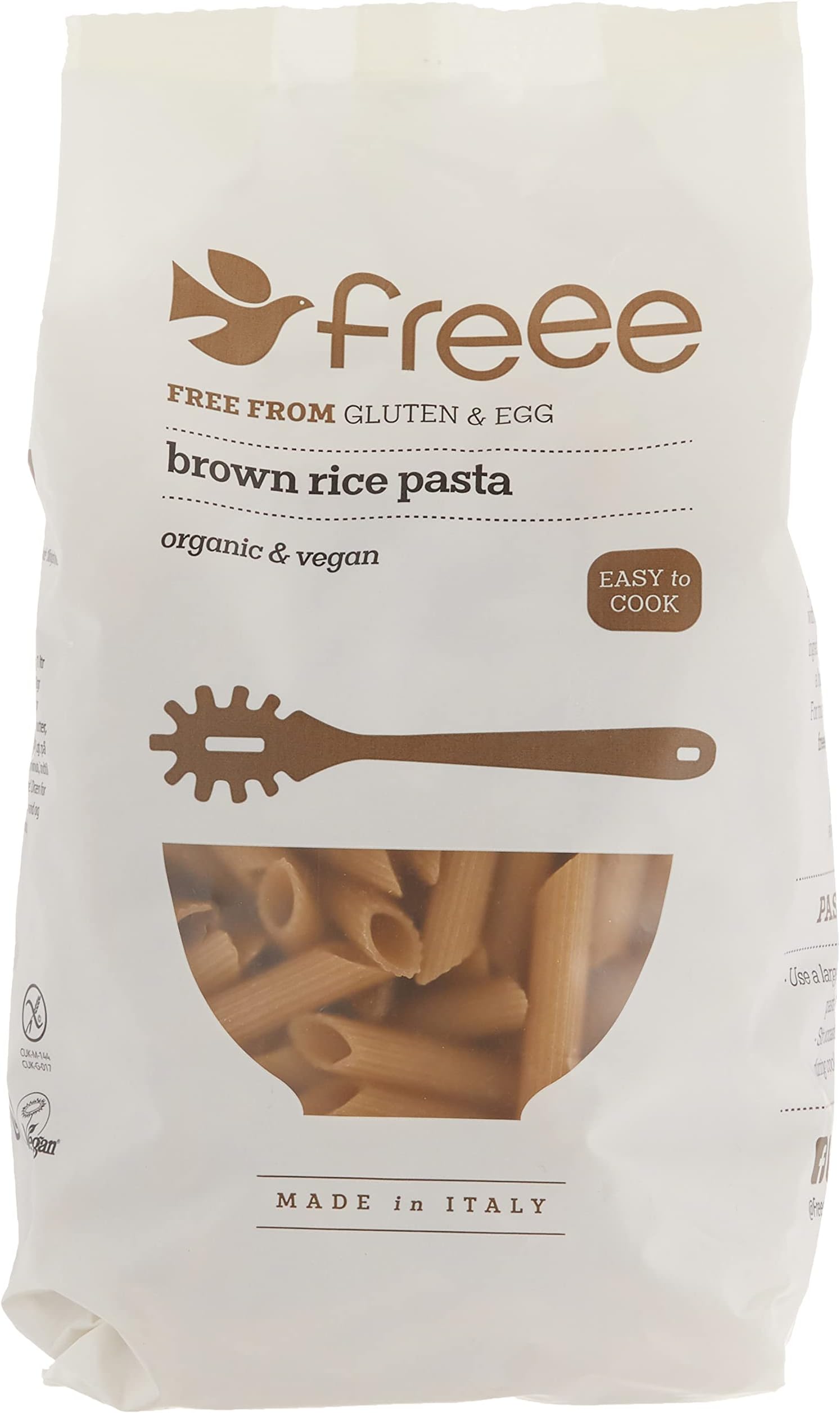 freee Doves Farm - Organic Gluten Brown Rice Penne Pasta - 500g