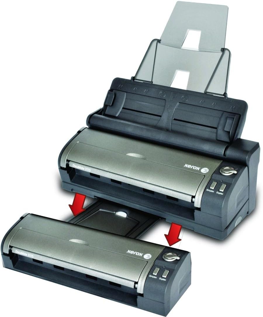 Xerox DocuMate 3115 Mobile Duplex Color Scanner for PC and Mac with Docking Station