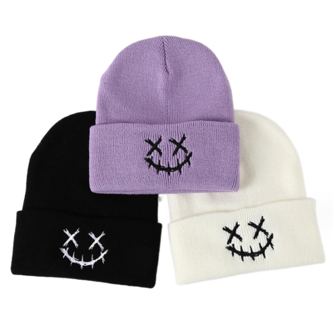 Cappello Inverno Caldo Berretto Invernale in Maglia Acrilica Traspirante con ASCE Incrociate per Uomo E Donna Termico Berretto(D)