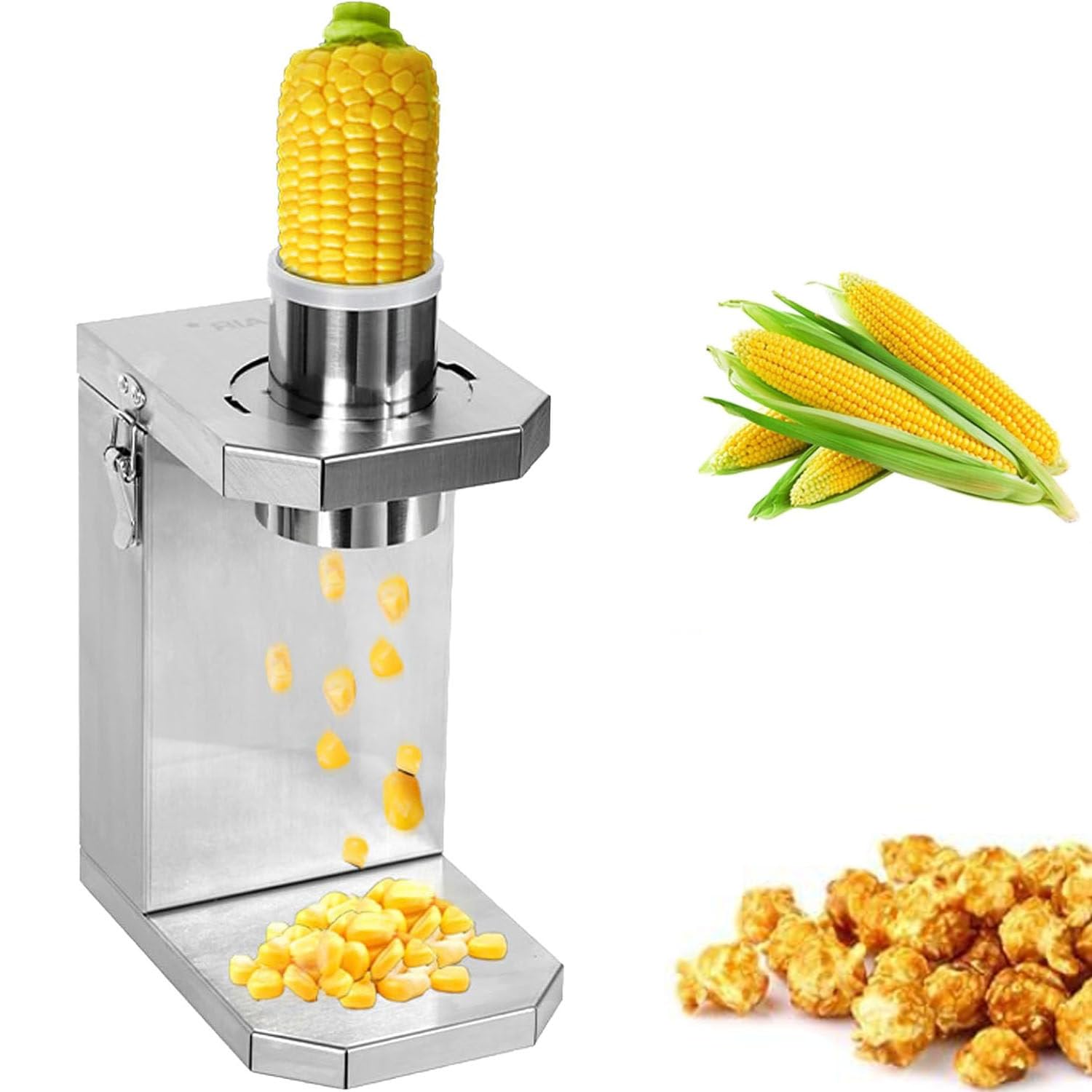 Sbucciatore elettrico per mais e spogliarellista, trebbiatrice in acciaio inossidabile da 40 W con scivolo staccabile, strumento per risparmiare manodopera per la preparazione di alimenti domestici e