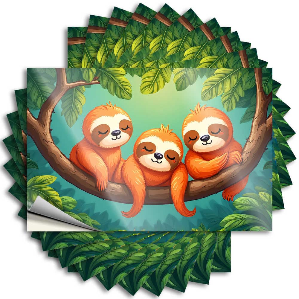 Vintage Kitchen Accessories Bumper Tattoos | Three Sleepy Sloths in The Jungle Funny Durable Vinyl Sticker Easy Apply for Thankful(6X9CM)