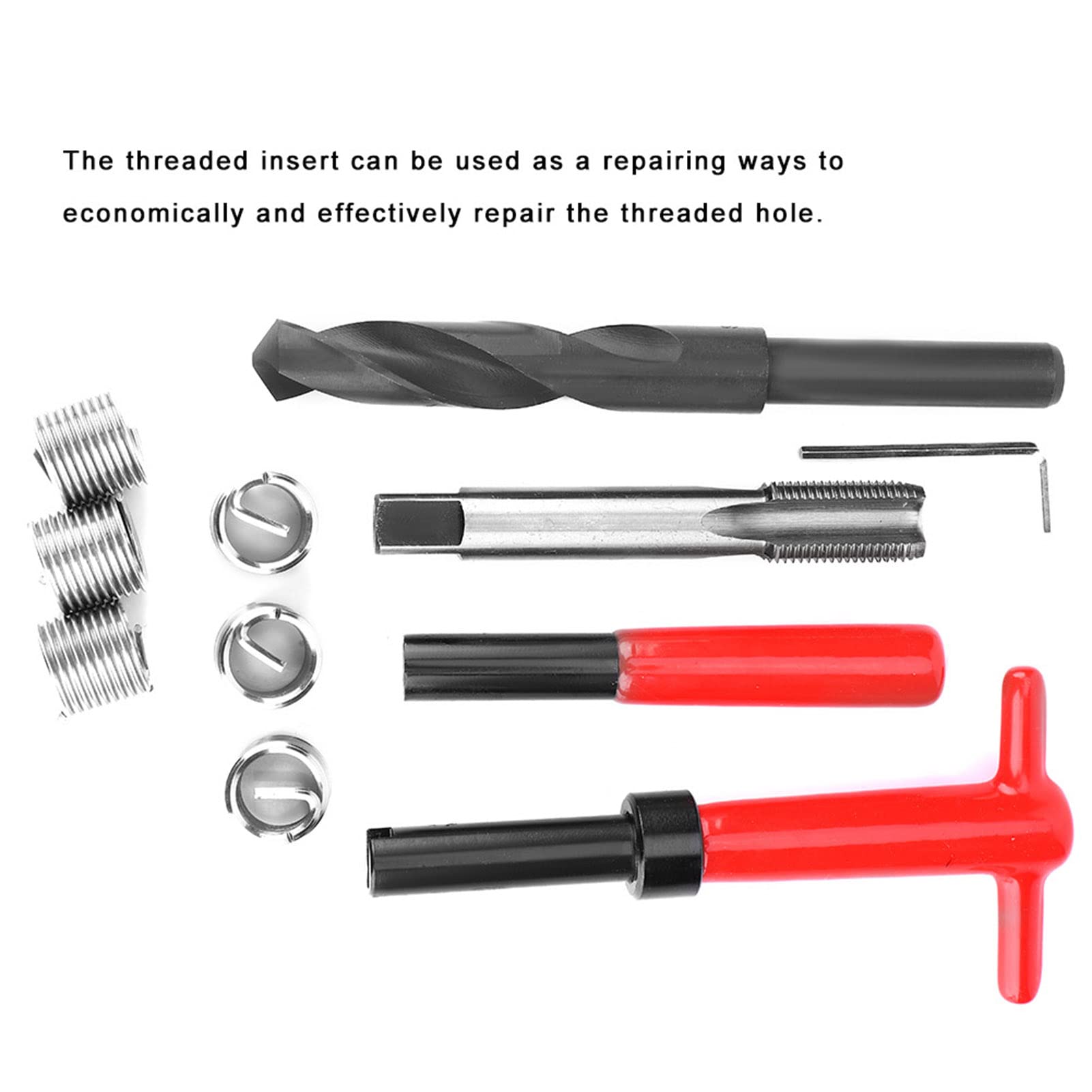 11Pcs Stainless Steel Thread Repair Kit M16x1.5, Twisted Drill Wrench Tap Insertion Tool with Carry Case for Thread Repairing