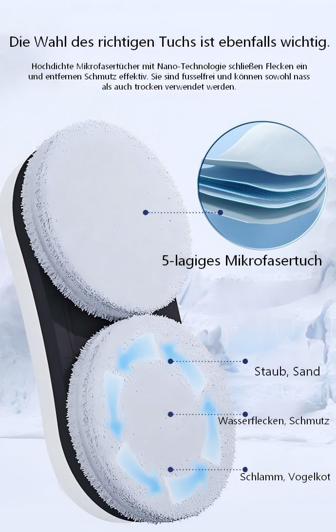 Osmo Roboclean Fensterputzroboter, Automatischer Fensterreiniger mit Wassersprühen, Komfortable Fernsteuerung, 3 Automatische Reinigungsmodi, Nass- & Trockenreinigung, Für Alle Glatten Oberflächen