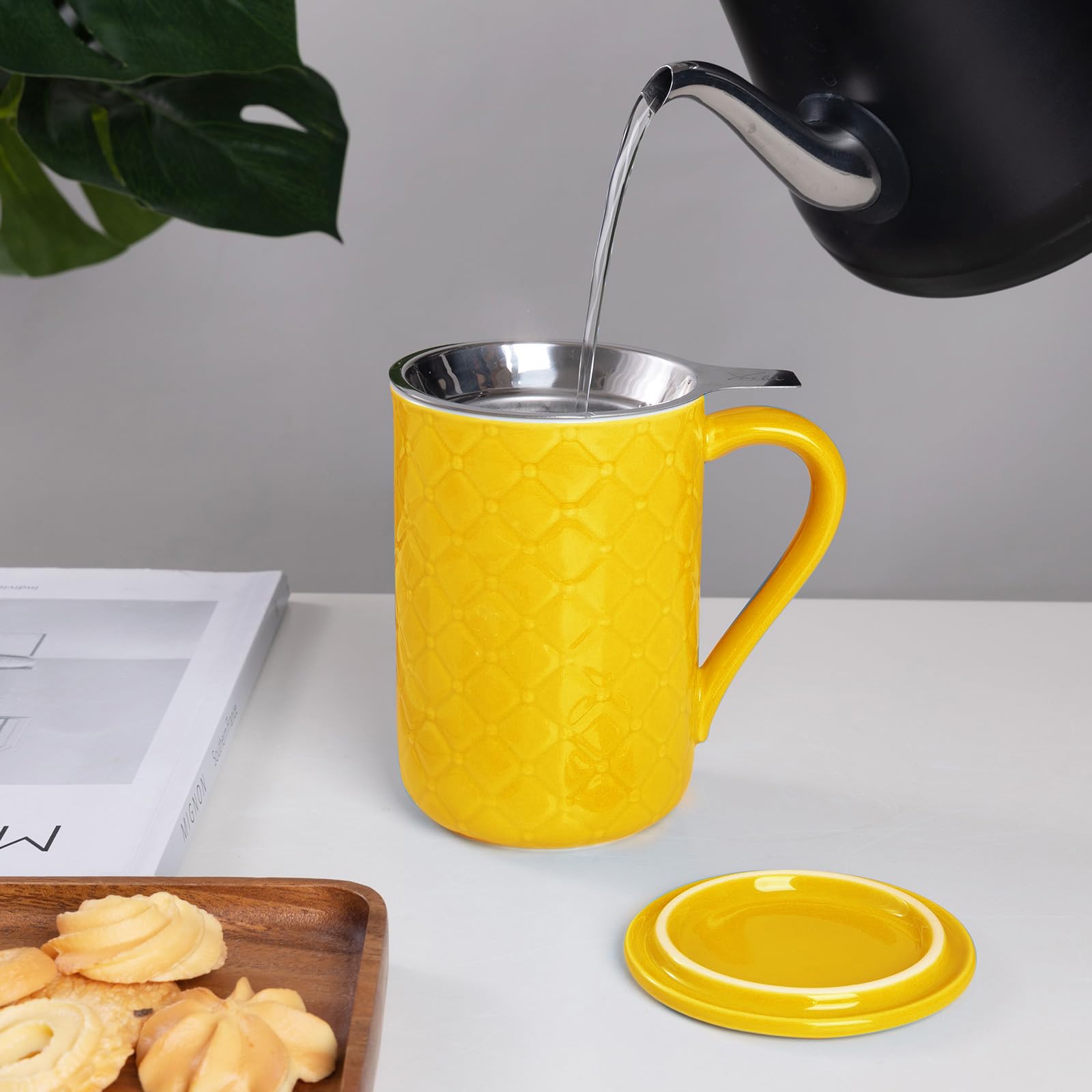 Tea Brewing Cup Happy Lemuro Large – 19 Oz Tea Cup With Infuser