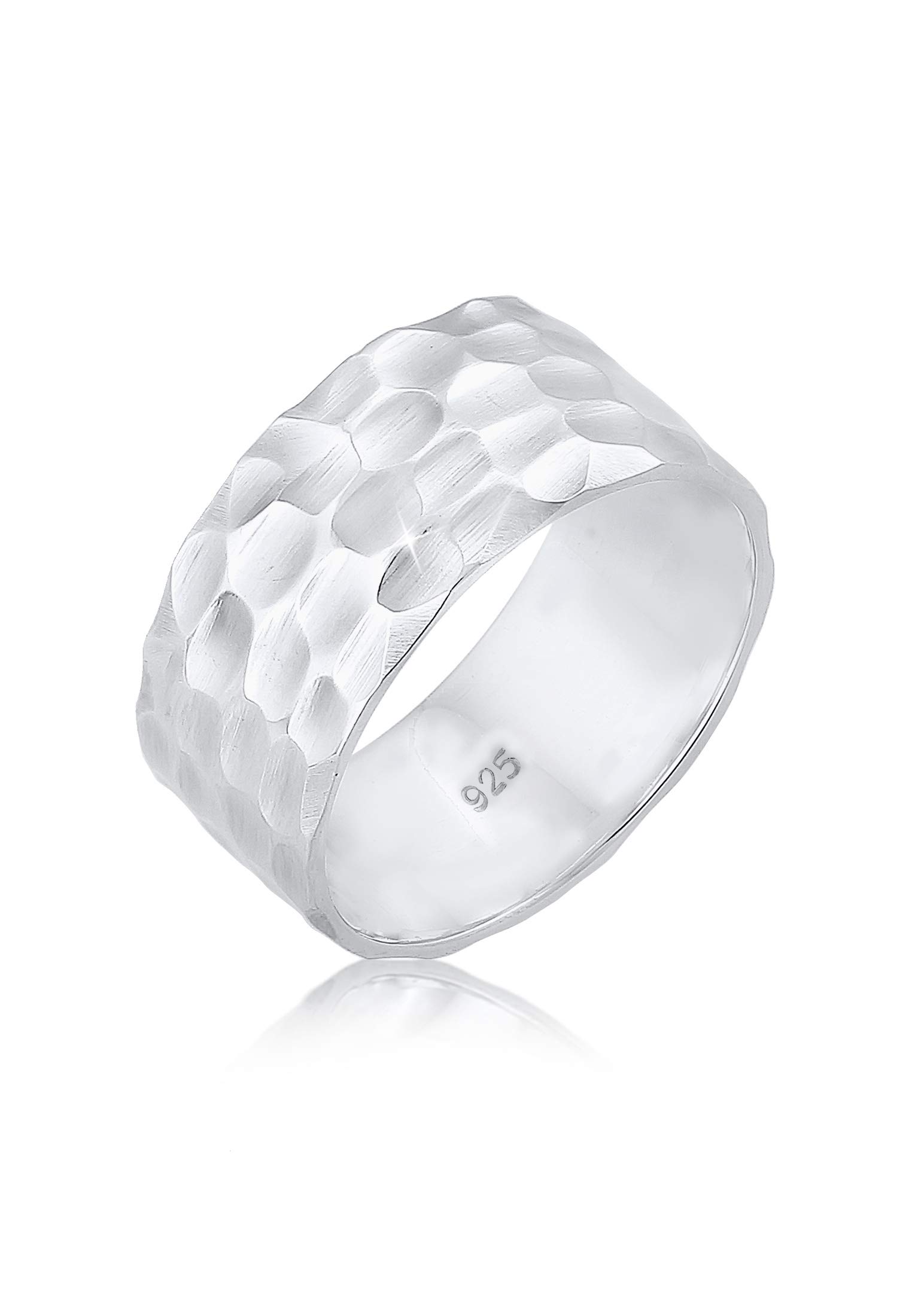 Elli Ring Damen Band Basic Gehämmert 925 Silber