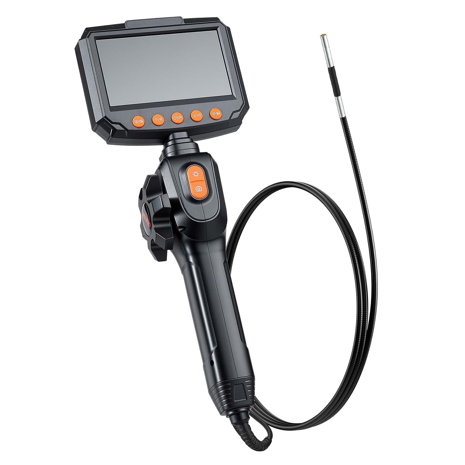 VEVOR Endoscopio Cámara de Inspección Articulado 180°, Cámara de Inspección de Tuberías con Sonda de 3,9 mm, Pantalla IPS, Cable de 1,5 m, Zoom Multinivel, 32 GB, para HVAC Motores Espacios Reducidos
