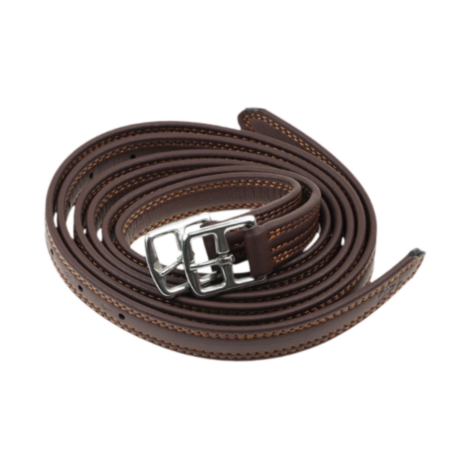 perfk 2 Piezas de Estribo de Cuero con Hebillas de Acero Inoxidable, 53,15 Pulgadas de Longitud, Accesorios Premium, Equipo de equitación Ajustable