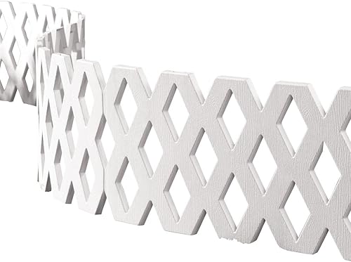 Miniatura 1 de Collections Etc - Juego de bordes de jardín para cercas de celosía 4 unidades color blanco
