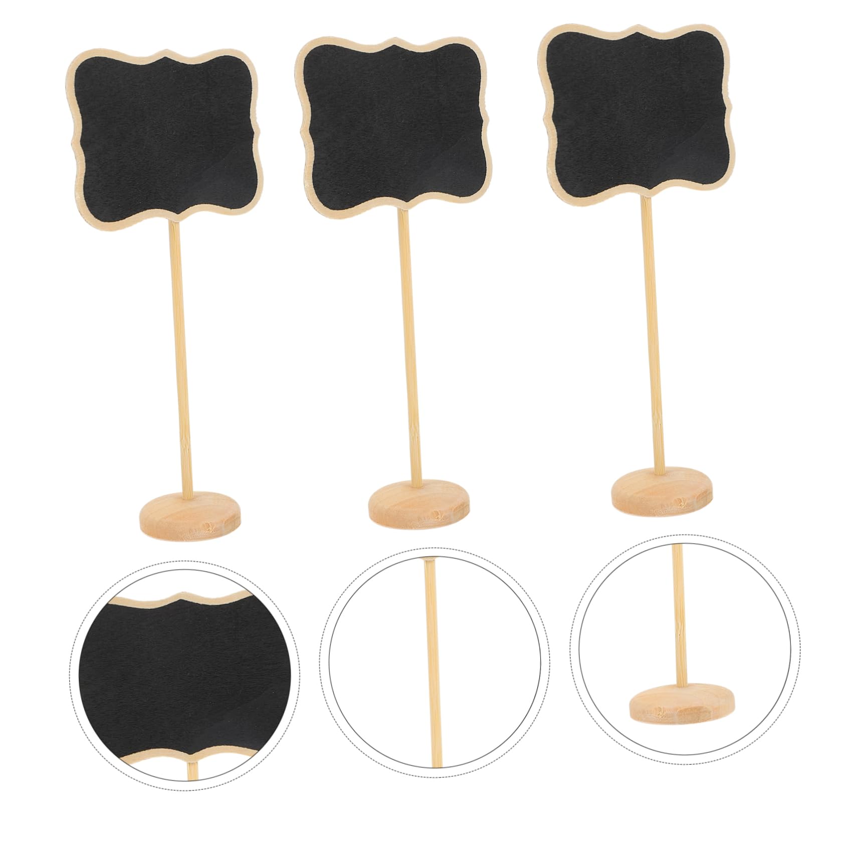 FUNOMOCYA 10pcs Mini Chalkboard Signs Reusable Memo Board Wedding Decor Smooth Wooden Message Card Home Office Decor