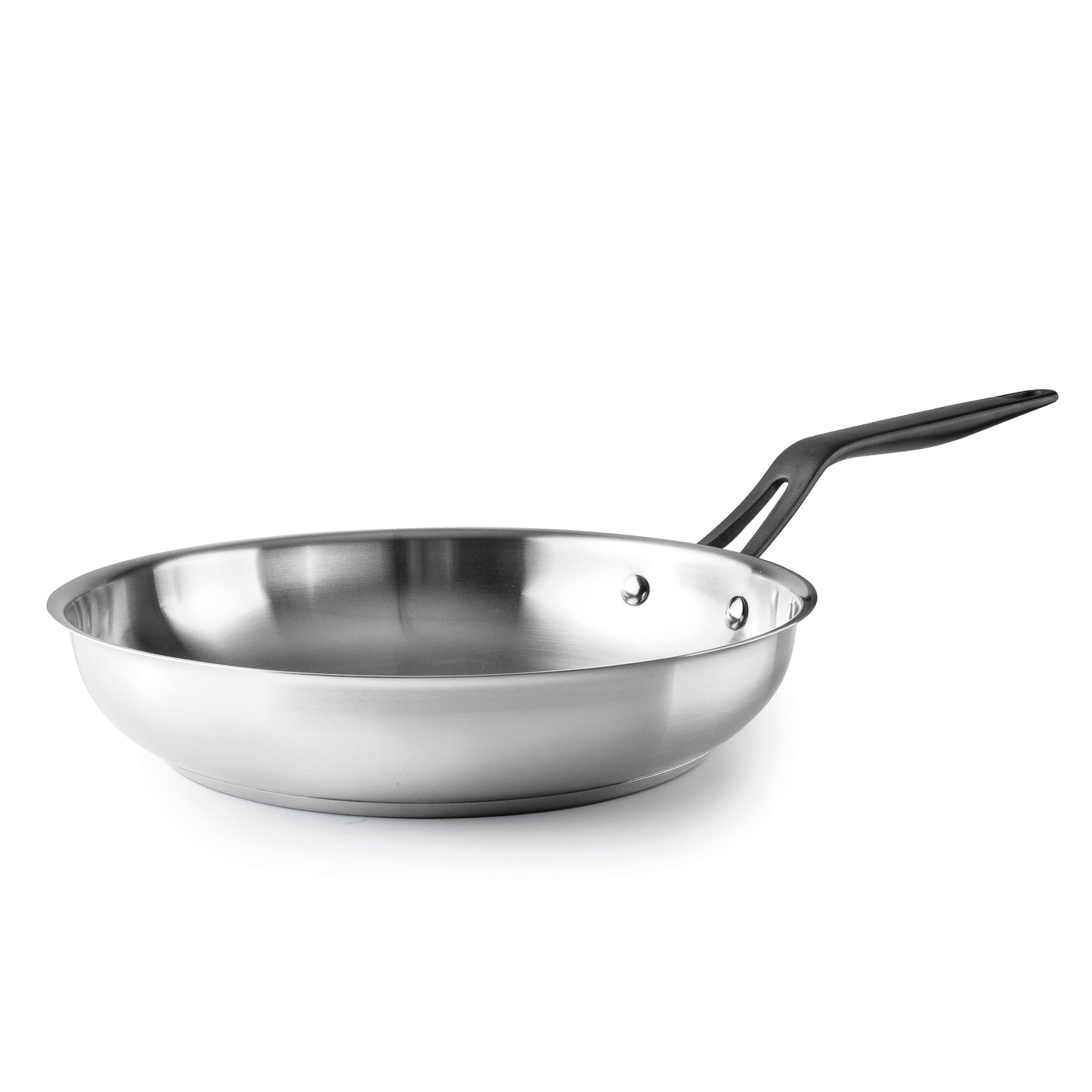 LACOR - 47330 - Poêle Origin, acier inoxydable 18/​10, fond thermodiffuseur sandwich, manche en acier inoxydable recouvert de PVD, compatible avec induction, passe au lave-​vaisselle, passe au four, Ø30