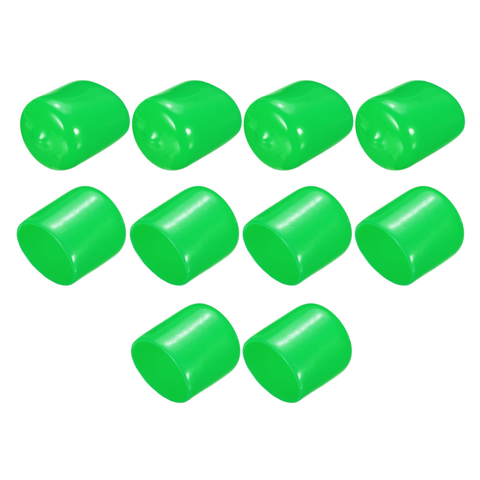 uxcell 10pcs Rubber End Caps 25mm(1") ID Vinyl Round End Cap Cover Screw Thread Protectors Green — image 1