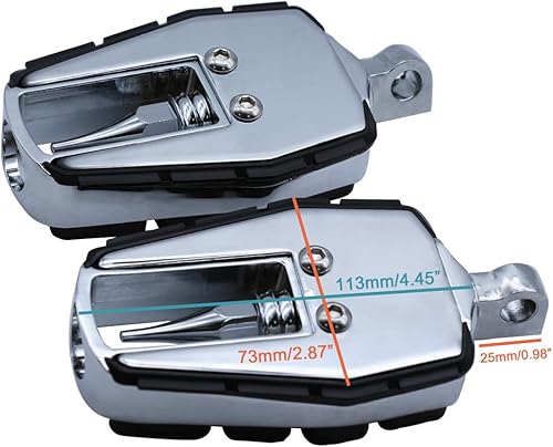 Miniatura 6 de FATECIM, estribos de piso mini con diseño de calavera para motocicletas, pedales con adaptadores de montaje macho para Harley Dyna Fat Bob Touring