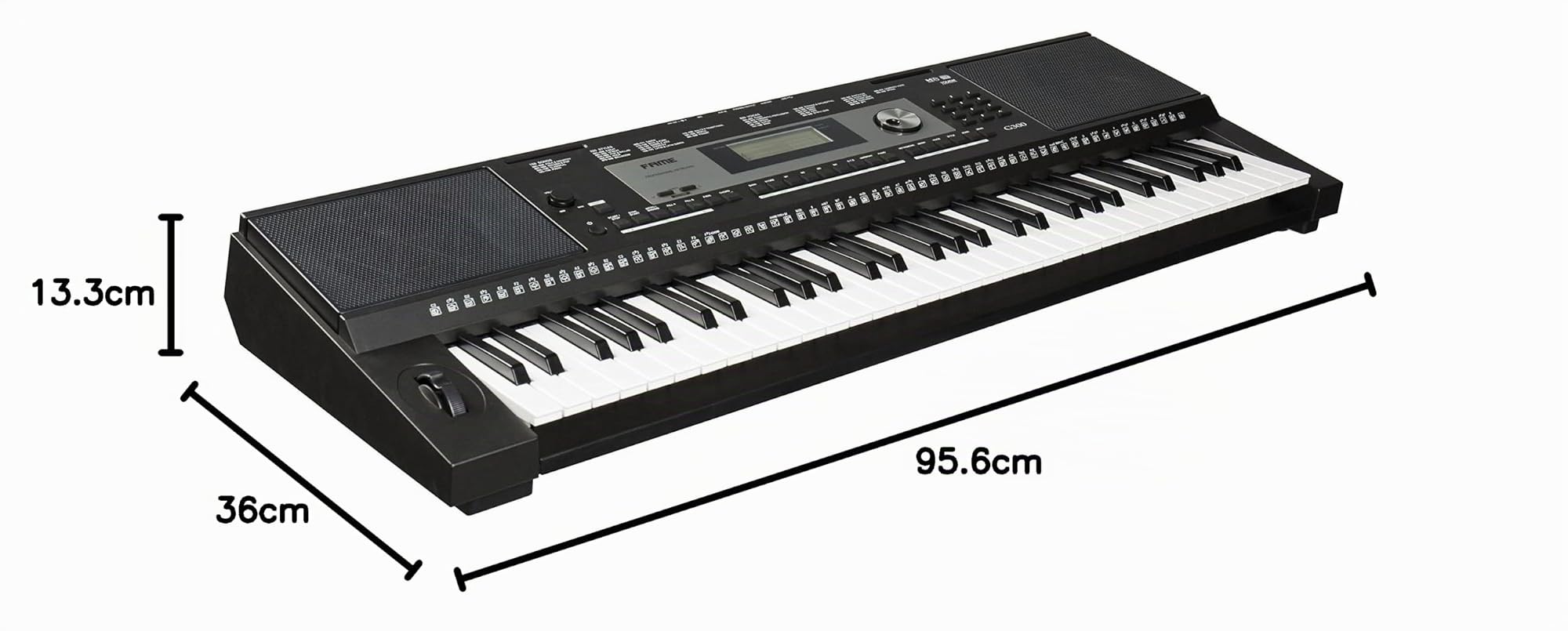 Fame G-300 Keyboard, E-Piano mit 128-facher Polyphonie, 61 Tasten, 220 Styles, 633 Sounds, anschlagdynamischer Klaviatur, 150 Songs, Lautsprechern und Hammermechanik, Schwarz