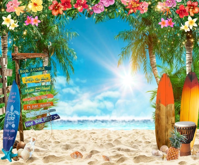 Fondo Fotográfico Playa Hawaiana 10x8ft Vinilo miniatura 1