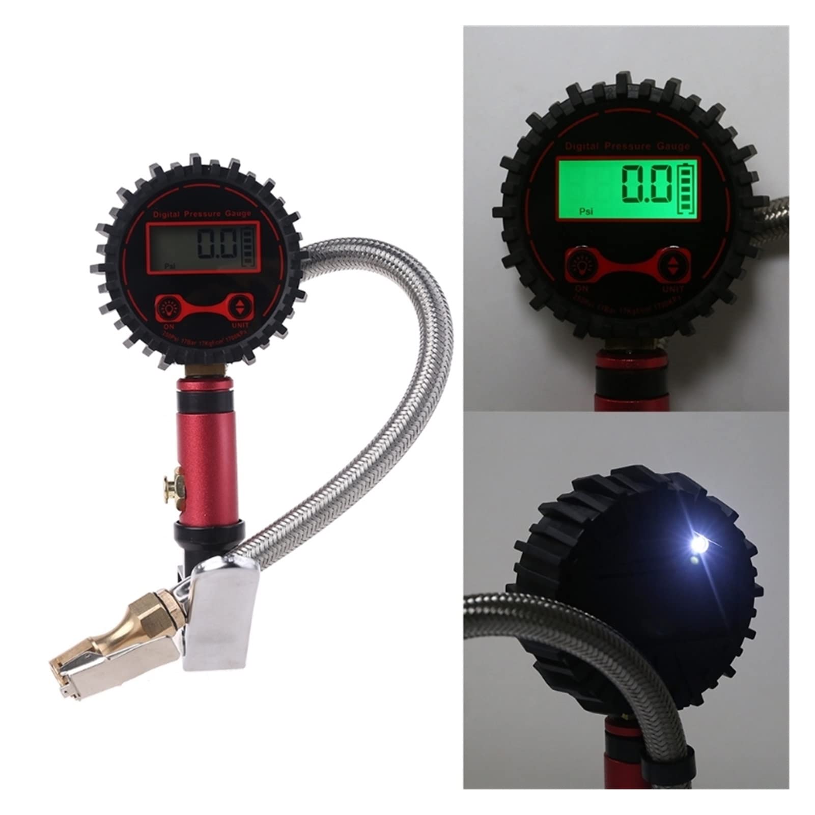 Gonfiatore di Pressione dei Pneumatici Digitale da 250 PSI ad Alta precisione con manometro Accessori per compressore d'Aria Gonfiatore per Pneumatici