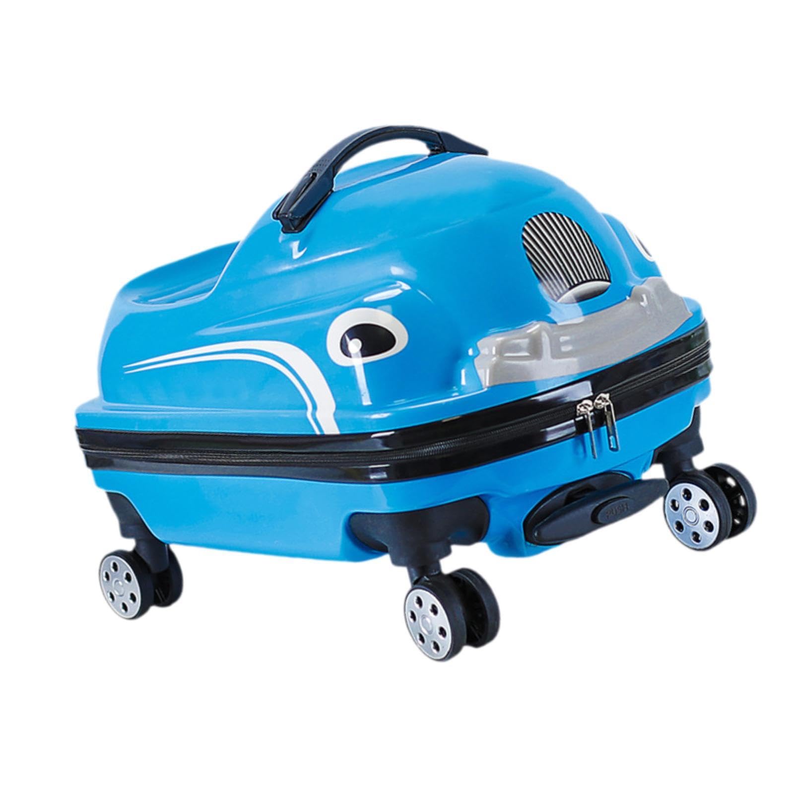Ride On 20 Ride On Trolley Bambini Valigia Ruote Car Design Cartoon Adatto a Viaggi Scuola Regalo Bambini, Blu
