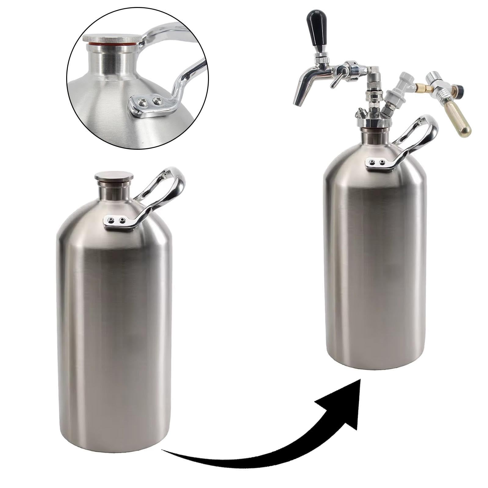 Barril de Cerveza de Acero Inoxidable 304, Kit de Accesorios para Elaboración Casera con Asa, Mantiene la Temperatura- 3.6l