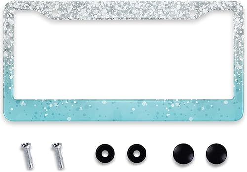 Miniatura 6 de Smooffly Marco de matrícula de tablero de ajedrez naranja y blanco, accesorios de automóvil de acero inoxidable, soporte de placa personalizado