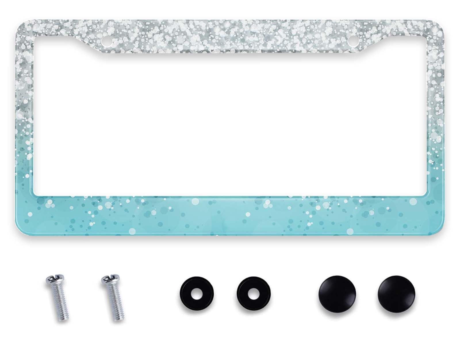 Personalized License Plate Frame Metal Aluminum Artistic Glam Teal Green (not Glitter) License Plate Car Tag Holder With 2 Holes And Screws For Women Men Auto Decoration 12.2 X 6.3 Inch P 266819912