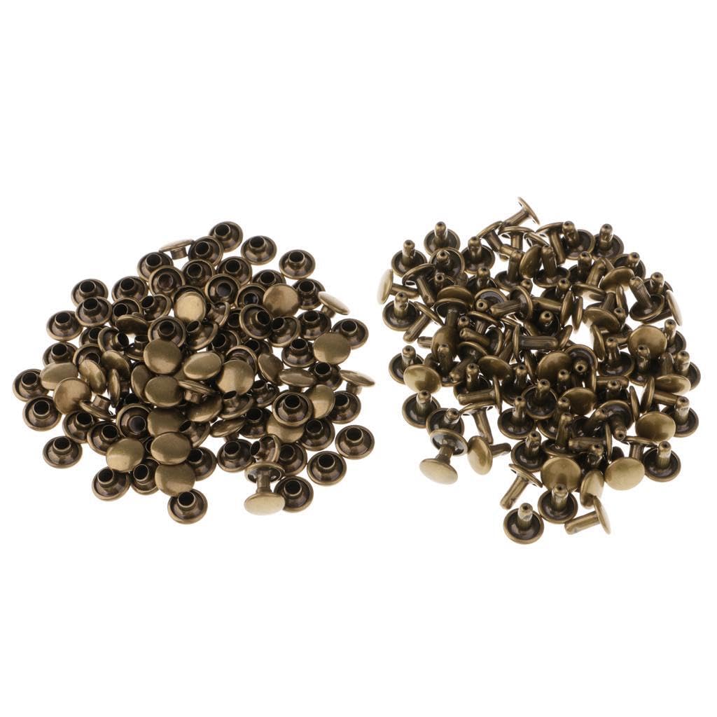 YIXANNX Leather Studs 100pcs Durable Double Cap Rivets Fashion Bags Jackets and Leather Crafts Craft Accessories Etc. Tubular Rivets Garment
