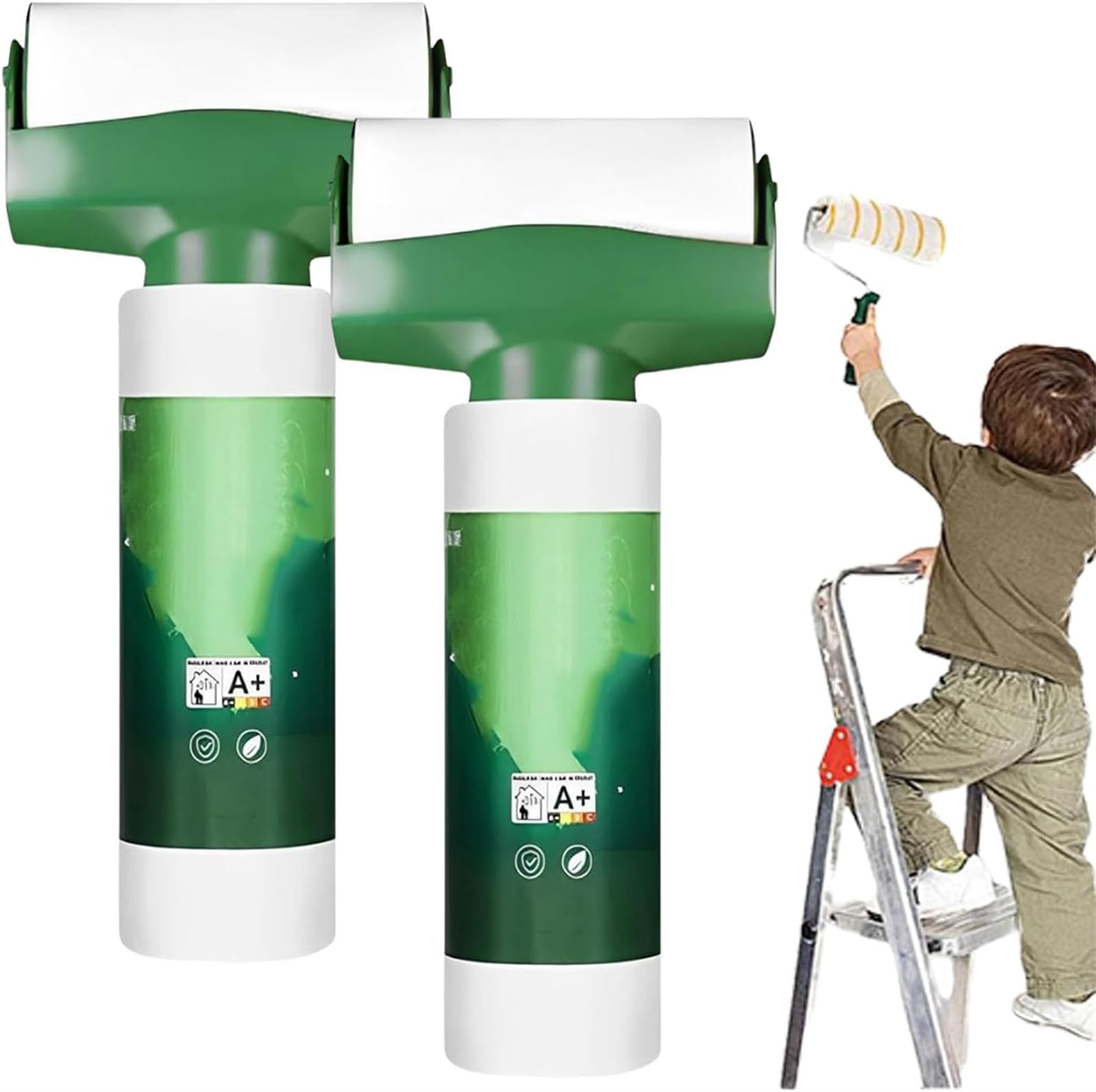 Rodillo Blanco para Pintar, Rodillo para Pintar Paredes, Rodillo para Pintar Recargable, Cepillo portátil para Reparar Paredes, Pasta pequeña para Reparar Paredes de Secado rápido