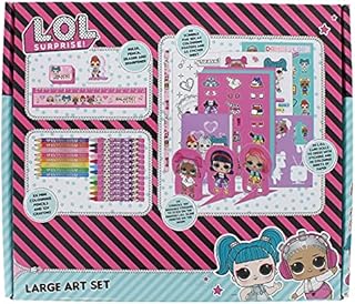 LOL Surprise Large Art Set | Colouring Set | Colouring Posters | Stickers Sheet | Girls Gifts | Stationary Set | School Supplies | LOL Stationery Set | Writing Pencils